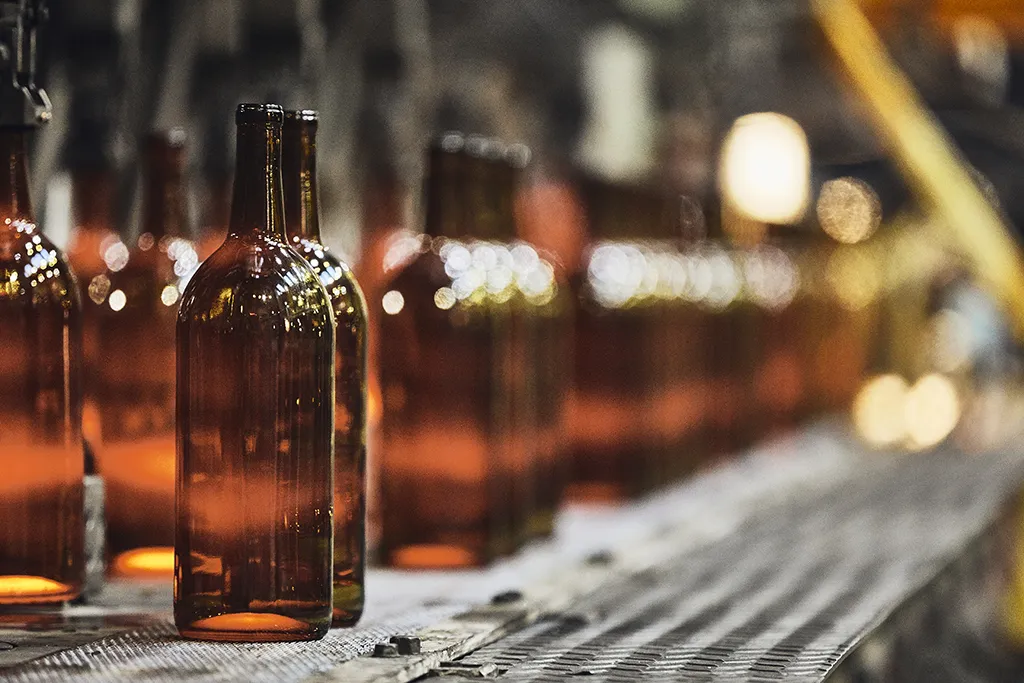 Tan glass bottles